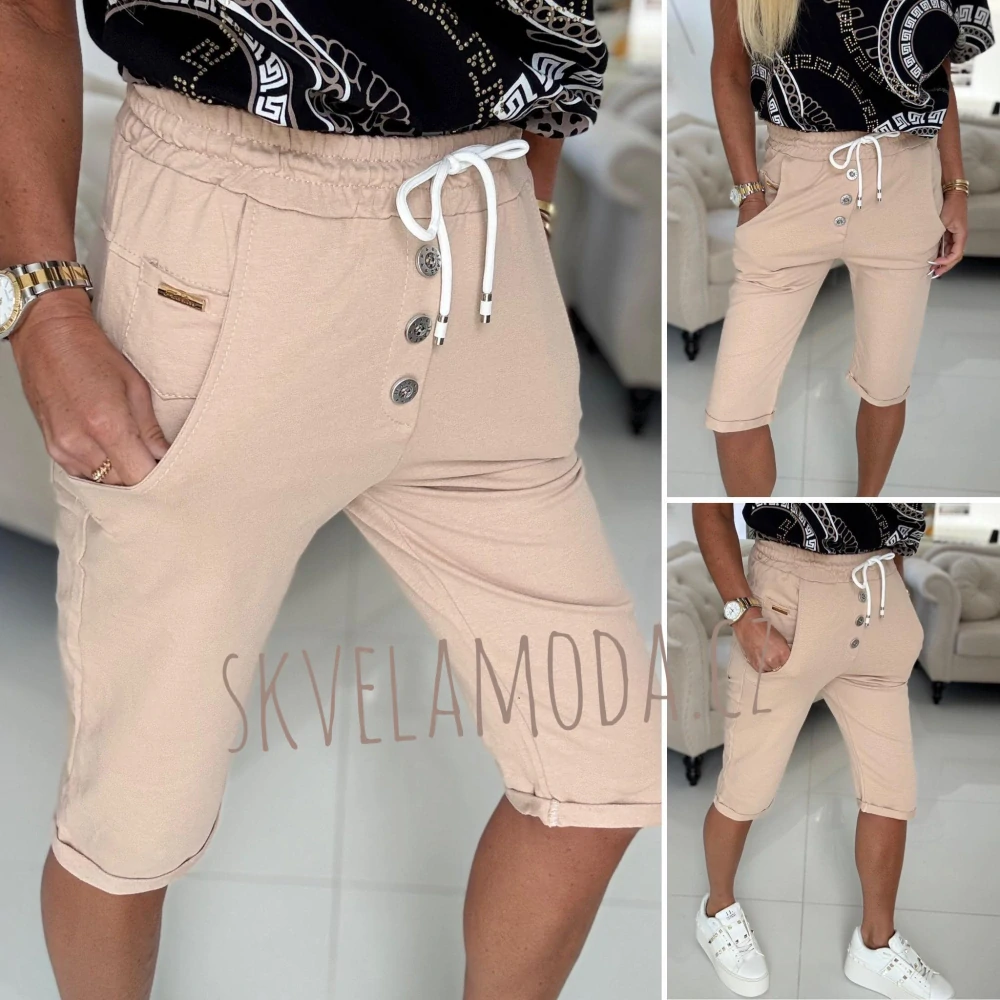 Dámské bavlněné kraťasy TRENDY KNOFLÍČKY