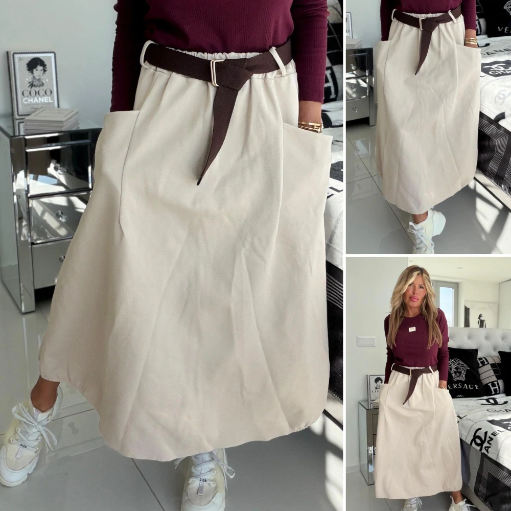 Dámská luxusní stylová sukně s páskem RENY