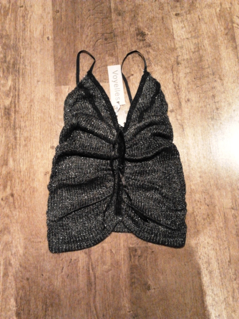 Dámský svetrový top šedo-černý