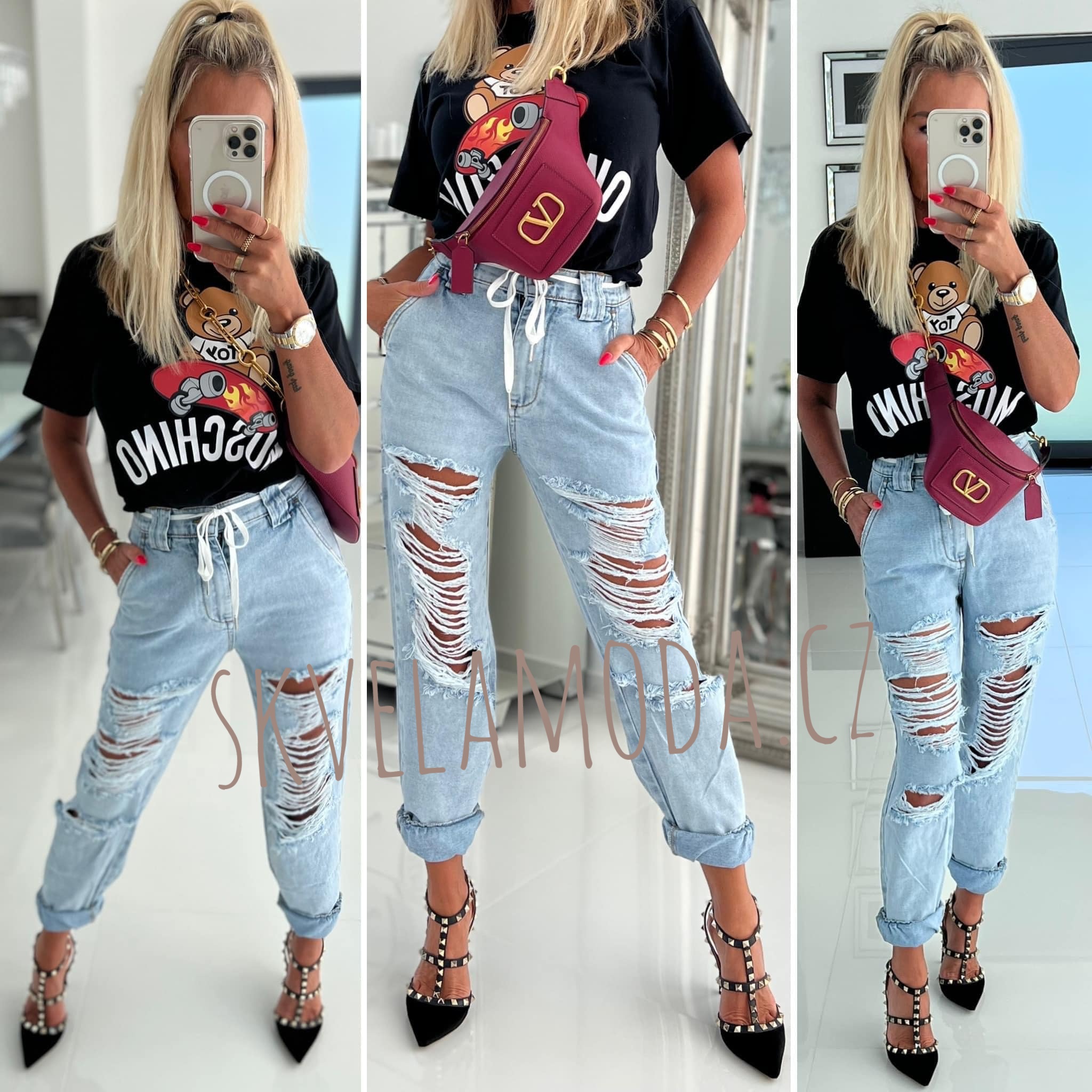 Dámské trhané džíny BOYFRIEND 