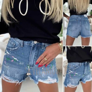 Dámské jeans kraťasy trhané CÁKANCE