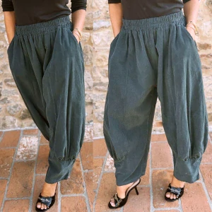Dámské manžestrové kalhoty BAGGY