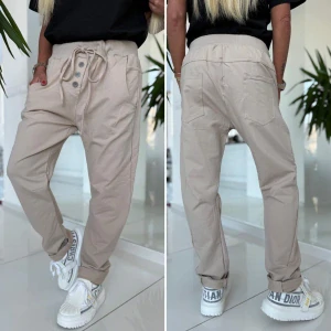 Dámské baggy tepláky - sportovní kalhoty spadlý sed KNOFLÍKY