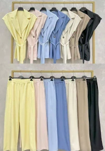 Dámský luxusní komplet kalhoty a vesta LUCIE