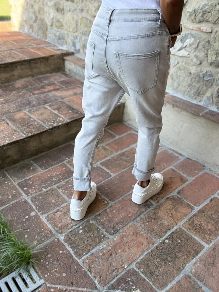 Dámské trendy rifle LOVE BAREVNÝ NÁPIS 