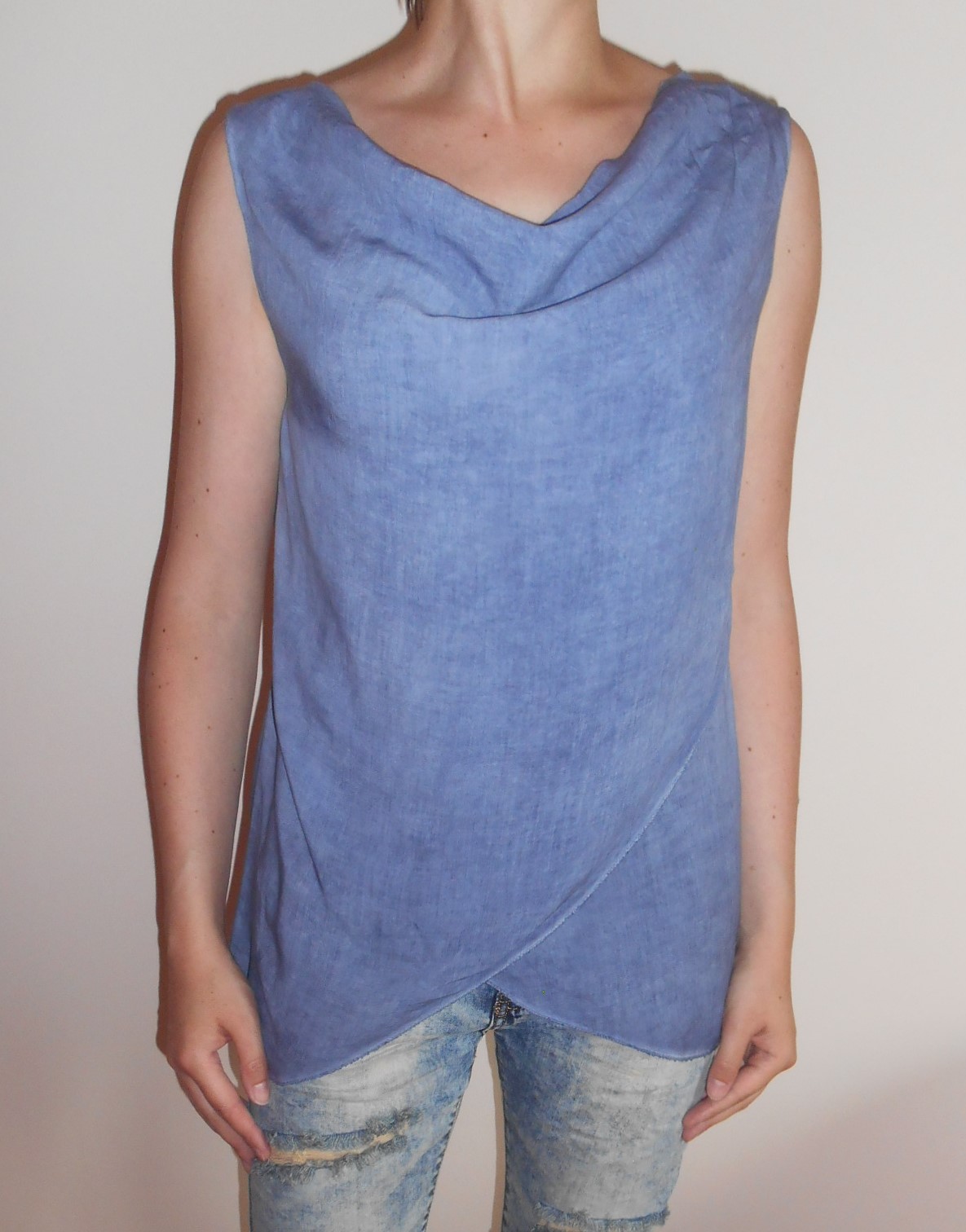 Krásný letní topík - jeans blue 