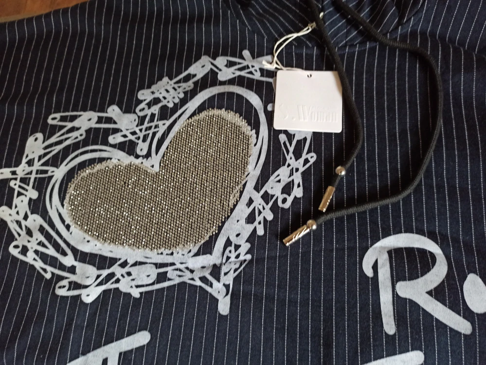 Dámská mikina s kamínky HEART tmavě modrá